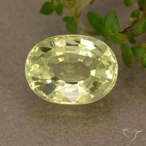 Crisoberilo amarillo natural de 1,76 ct, corte óvalo, VS