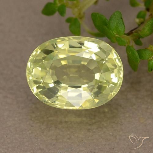 Crisoberilo amarillo natural de 1,76 ct, corte óvalo, VS