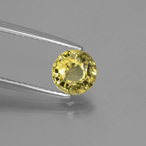 Crisoberilo Dorado verdoso natural de 1.22 ct, Corte Redondo, VS