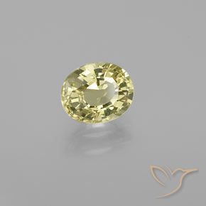 Crisoberilo Amarillo claro natural de 1.12 ct, Ovalada, VVS-VS