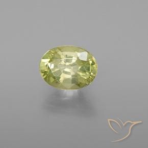 Crisoberilo Amarillo verdoso natural de 1.31 ct, Ovalada, VVS-VS