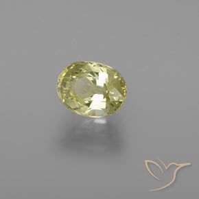 Crisoberilo Amarillo medio natural de 1.24 ct, Ovalada, VVS-VS