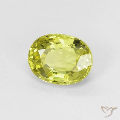 Crisoberilo Amarillo medio natural de 1.07 ct, Ovalada, VVS