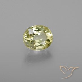 Crisoberilo Amarillo verdoso natural de 1.12 ct, Ovalada, VS