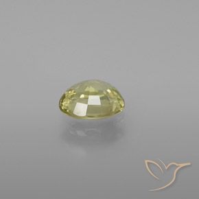 Crisoberilo Amarillo verdoso natural de 1.12 ct, Ovalada, VS