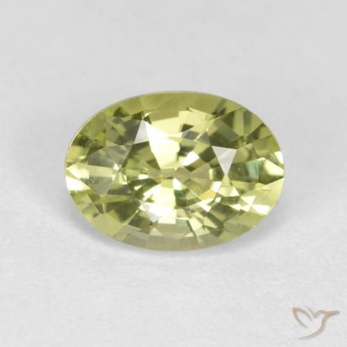 Crisoberilo Verde amarillo natural de 0.99 ct, Corte Óvalo, VVS