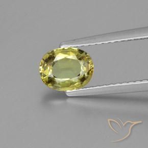 1.00ct Natural Amarillo medio crisoberilo, Ovalada, VVS-VS