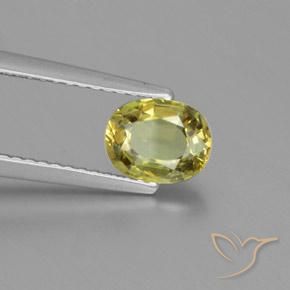 Crisoberilo Amarillo medio natural de 1.00 ct, Ovalada, VVS-VS