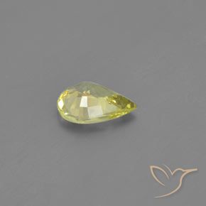 Crisoberilo Amarillo limón natural de 1.18 ct, En forma de pera, VVS