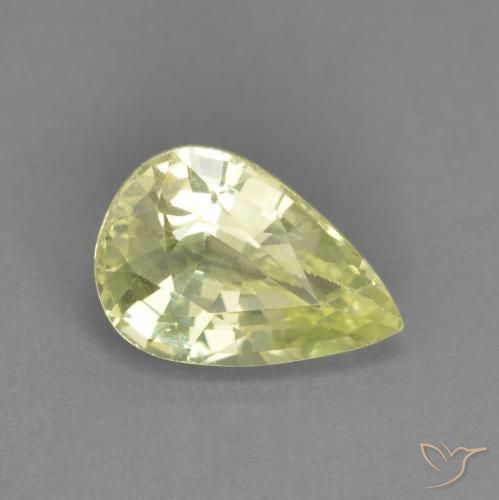 Crisoberilo Verde amarillo natural de 1.39 ct, En forma de pera, VVS-VS