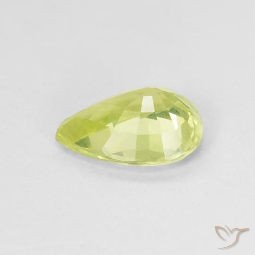 Crisoberilo Amarillo limón natural de 1.29 ct, En forma de pera, VS