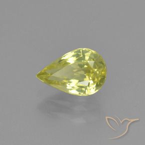 Crisoberilo Amarillo verdoso claro natural de 1.20 ct, En forma de pera, VVS
