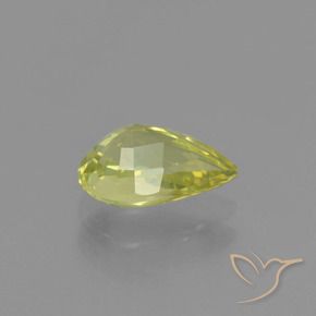 Crisoberilo Amarillo verdoso claro natural de 1.20 ct, En forma de pera, VVS