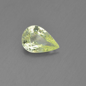 Crisoberilo amarillo natural de 1,40 ct, en forma de pera, VVS