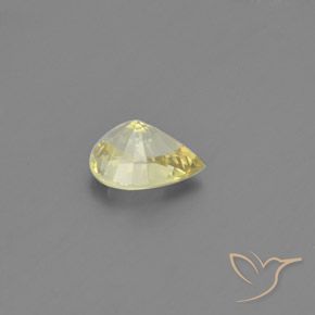 Crisoberilo Amarillo pálido natural de 1.31 ct, En forma de pera, VVS