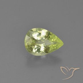 Crisoberilo Amarillo limón claro natural de 1.31 ct, En forma de pera, VVS-VS