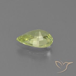 Crisoberilo Amarillo limón claro natural de 1.31 ct, En forma de pera, VVS-VS