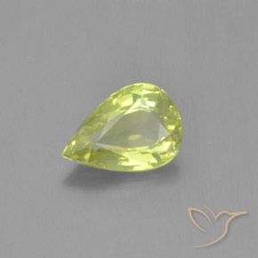 Crisoberilo Amarillo limón claro natural de 1.09 ct, En forma de pera, VVS