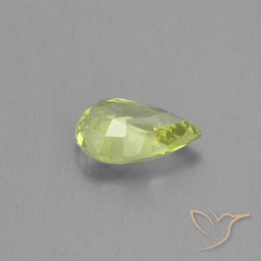 Crisoberilo Amarillo limón claro natural de 1.09 ct, En forma de pera, VVS