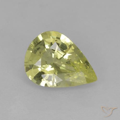 0.99ct Natural Amarillo verdoso claro crisoberilo, En forma de pera, VS