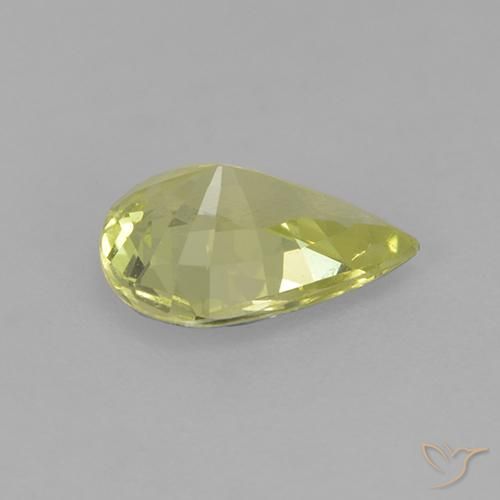 Crisoberilo Amarillo verdoso claro natural de 0.99 ct, En forma de pera, VS
