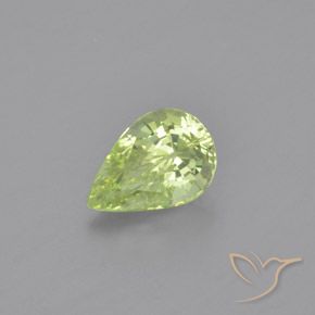Crisoberilo Verde medio natural de 1.13 ct, En forma de pera, VVS-VS