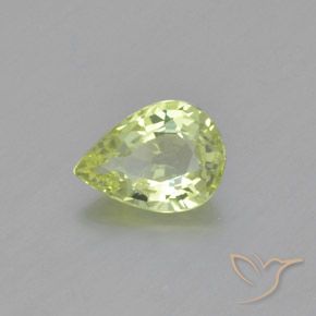 Crisoberilo Amarillo limón claro natural de 1.14 ct, En forma de pera, VVS