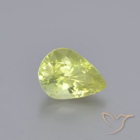 Crisoberilo Amarillo limón natural de 1.18 ct, En forma de pera, VS