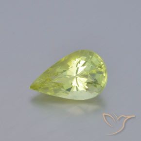 Crisoberilo Amarillo limón claro natural de 1.10 ct, En forma de pera, VVS