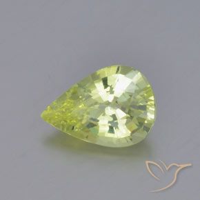 Crisoberilo Amarillo limón claro natural de 1.27 ct, En forma de pera, VVS