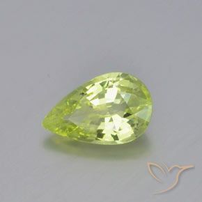 Crisoberilo Amarillo limón claro natural de 0.99 ct, En forma de pera, VVS