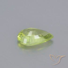 Crisoberilo Amarillo limón claro natural de 0.99 ct, En forma de pera, VVS