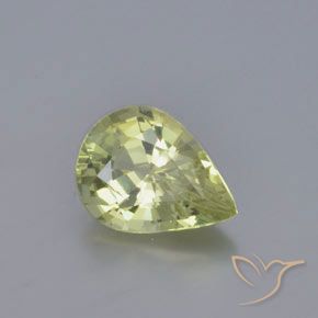 Crisoberilo Verde lima pálido natural de 1.22 ct, En forma de pera, VVS