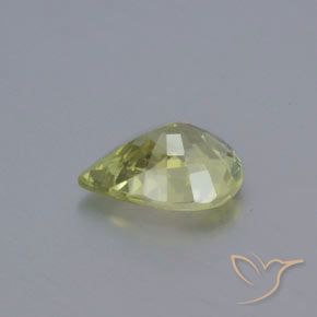 Crisoberilo Verde lima pálido natural de 1.22 ct, En forma de pera, VVS