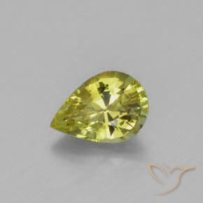 Crisoberilo Amarillo verdoso natural de 1.02 ct, En forma de pera, VVS
