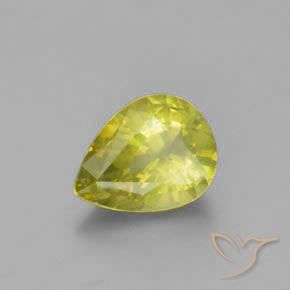 Crisoberilo Amarillo verdoso natural de 1.29 ct, En forma de pera, VS