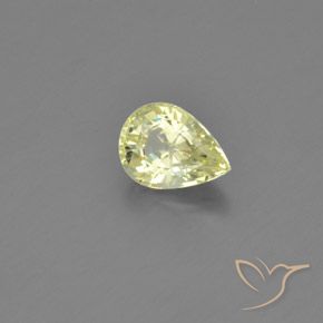 Crisoberilo Amarillo claro medio natural de 1.18 ct, En forma de pera, VVS-VS