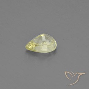 Crisoberilo Amarillo claro medio natural de 1.18 ct, En forma de pera, VVS-VS