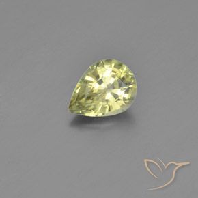 Crisoberilo Amarillo medio natural de 1.26 ct, En forma de pera, VVS
