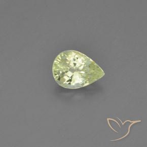 Crisoberilo Amarillo limón natural de 1.10 ct, En forma de pera, VVS-VS