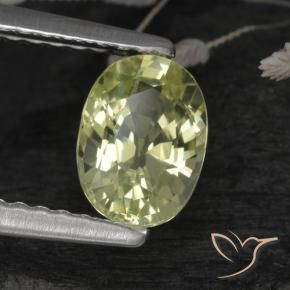 Crisoberilo Verde amarillo natural de 1.07 ct, Ovalada, VVS