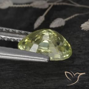 Crisoberilo Verde amarillo natural de 1.07 ct, Ovalada, VVS
