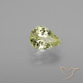 Crisoberilo Amarillo claro natural de 1.28 ct, En forma de pera, VVS