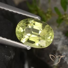 Crisoberilo Amarillo medio natural de 0.98 ct, Ovalada, VVS