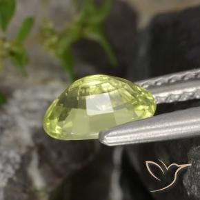 Crisoberilo Amarillo medio natural de 0.98 ct, Ovalada, VVS