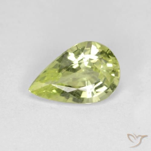0.89ct Natural Amarillo verdoso claro crisoberilo, En forma de pera, VVS