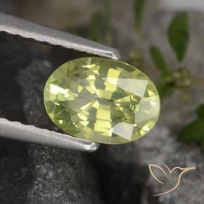 Crisoberilo Amarillo medio natural de 1.00 ct, Ovalada, VVS