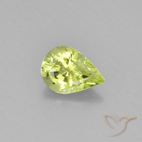 Crisoberilo Amarillo limón claro natural de 0.97 ct, En forma de pera, VS