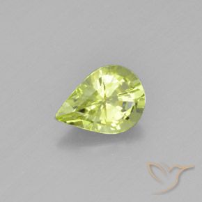 Crisoberilo Amarillo limón claro natural de 0.97 ct, En forma de pera, VS