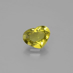 Crisoberilo Dorado verdoso natural de 1.56 ct, Forma de corazón, VVS
